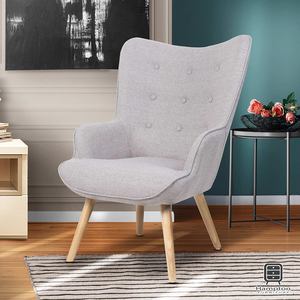 【Hampton 漢汀堡】伊斯頓北歐休閒單人沙發-石頭灰