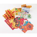 【金發財金紙】有衣有錢組-福衣巾衣元寶含冥國台幣五合一幣(金紙 -普渡超渡法會必用), , large