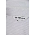 (S) traveler質感棉質拼接藍色短袖上衣二手衣, , large