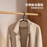 【上手家居】深霧質感無痕衣架 5入組-櫸木(質感衣架/曬衣架/黑色衣架/晾衣架/衣架子), , large