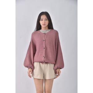 (F) 質感圓領粉色外套二手衣