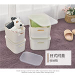 【H&R安室家】簡約白手提式附蓋收納盒(2大2小)BNF93, , large