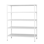 【Y HOUSE】120x45x180cm perforated plate five-layer shelf perforated plate shelf iron rack - paint white, , large