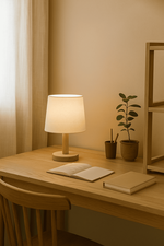 Mini Cute Solid Wood Desk Lamp, , large