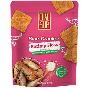 Rice cracker with shrimp floss
