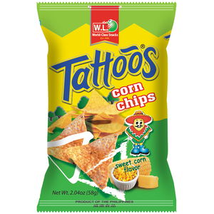 Tattoos Corn Chips Sweet Corn Flavor
