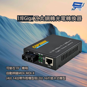 昌運監視器 1埠Giga乙太網轉光電轉換器