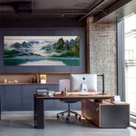 【御畫房】桂林山水 國家一級畫師手繪油畫60×120cm(VF-31), , large