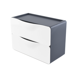 [O-Life] Stackable Desktop Drawer Cabinet-2 Drawers Gray Model