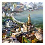 【御畫房】城市印象 國家一級畫師手繪油畫80×80cm(VF-167), , large
