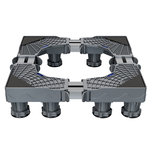 Enlarged universal double-tube 8-leg 4-wheel refrigerator, washing machine, and dryer base bracket with retractable caster wheels for mobile storage. Universal upright drum unit., , large