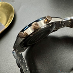 [星晴錶業]BOSS手錶,46mm,HB1513937寶藍色錶面寶藍錶殼金銀相間精鋼錶帶款, , large