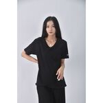 (S) champion質感棉質純棉黑色短袖上衣二手衣, , large