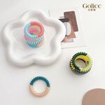 【Gulicc】古莉可 髮圈 夏季雙拼果凍色 電話線髮圈 3入, , large