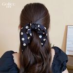 【Gulicc】古莉可 髮夾 高級感波點蝴蝶結飄帶抓夾, , large