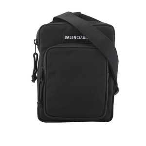 BALENCIAGA Explorer 尼龍拉鍊口袋斜背包/黑色