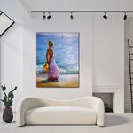 【御畫房】海邊 國家一級畫師手繪油畫60×80cm(VF-158), , large