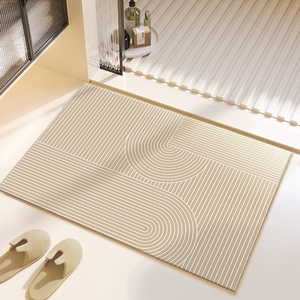 Nano suede soft diatomaceous earth water-absorbent anti-slip floor mat