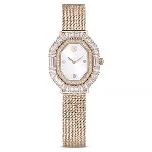 SWAROVSKI 施華洛世奇 Matrix 方形切割水晶八角米蘭帶手錶 女錶-30x25mm(5732501)