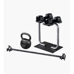 BYZOOM Fitness 5.6公斤(12.5磅)可調式重訓器材套組 速調啞鈴 壺鈴 槓鈴桿 啞鈴架組 宅配免運, , large