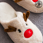 【SOLO Vintage】LCW Home Reindeer Indoor Plush Slippers Made in Turkey 36-41, , large