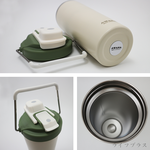 AWANA 304不銹鋼手提雙口極限瓶800ml-湖水綠-1支, , large