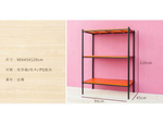 【Y HOUSE】90x45x120cm pine three-layer storage rack rack iron rack - painted white teak, , large
