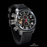 elegantsis JF48QS機頭藝術-女郎計時手錶-黑/48mm ELJF48QS-OB01LC, , large