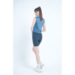 YOGA FLOW Twist Hem Shirt - 微透腰擺抓皺罩衫 - 牛仔藍 Bright Denim, , large