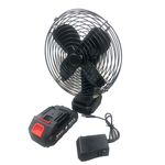 8-inch metal lithium battery fan with 5 batteries, 1 battery, and 1 charger, , large