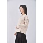 (S) adidas質感圓領杏色長袖上衣二手衣, , large