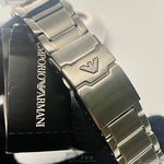 [星晴錶業]ARMANI手錶,44mm,AR00021墨綠色錶面銀錶殼銀色精鋼錶帶款, , large