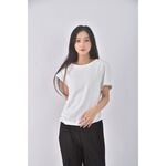 (M) zara鑽石拼接白色短袖上衣二手衣, , large