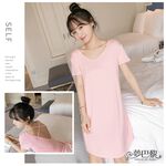 [夢巴黎]  交叉露背莫代爾睡裙 莫代爾睡衣 夏天睡衣 連身睡衣 睡裙 睡衣裙 女睡衣 睡衣 居家服 居家睡衣 夢巴黎, , large