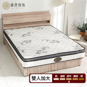 台灣製【藤原傢俬】竹炭紗防螨抗菌蜂巢式獨立筒床墊3H-4-軟硬適中