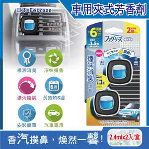 [日日好物]日本Febreze風倍清-汽車空調出風口專用消臭香氛夾式空氣芳香劑2.4mlx2入/盒(多款可選)