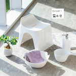 【HUBATH】Japan-Made Curved Bathroom Chair 30cm with Water Scoop 2-Piece Set (Ag+ Antibacterial Material / Supports up to 100kg / Splash-Resistant Design / Bath Chair), , large