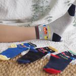 [Kaimei Cotton Industry] 8 pairs set, random and excellent, MIT made in Taiwan, antibacterial and deodorant pure cotton children's socks, train pattern four colors, 18-22cm Kaimei Cotton Industry, , large