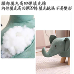 創意動物造型實木兒童小矮凳小牛綠色, , large