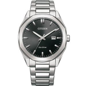CITIZEN 星辰 光動能八角形經典大三針手錶 送禮推薦-銀x黑/41mm BM7600-81E