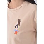 (F) queen shop棉質純棉杏色短袖上衣二手衣, , large