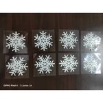 GS MALL 台灣製造 一組8入 夜光裝飾雪花 聖誕節雪花 聖誕雪花 夜光雪花 雪花窗貼 夜光裝飾 夜光壁貼, , large