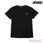 KINGO-大尺碼-女款 圓領T恤-黑-414137, , large