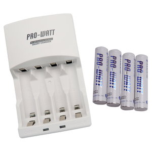 [寶旺旺]華志PRO-WATT 充電器+低自放電4號鎳氫電池PW-1236-75