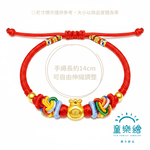 【童樂繪金飾】聚福金袋 兒童紅繩手鍊 約重0.05錢&plusmn;0.02 (彌月金飾 彌月禮 黃金999), , large