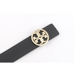 TORY BURCH Miller 素面皮革寬3.8cm雙面可用皮帶XS/黑色/焦糖色, , large