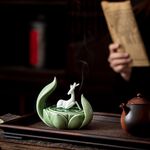 【A&R】招財開運 陶瓷福鹿蓮花香爐 , , large