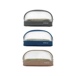 Semi-Circular Transparent Storage Pouch &ndash; Blue