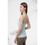 YOGA FLOW Barbie Tank - 細肩帶側邊簍空長版上衣 - 貝殼藍 Limpet Shell, , large