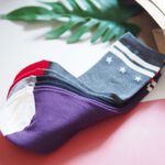 [Kaimei Cotton Industry] 8 pairs set, random and excellent, MIT made in Taiwan, combed cotton 2/2 pure cotton women's socks, line star style, , large